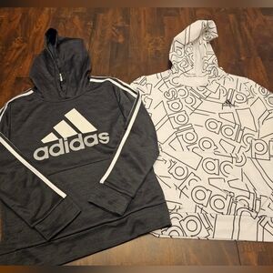Adidas Gray and White Hoodie Set